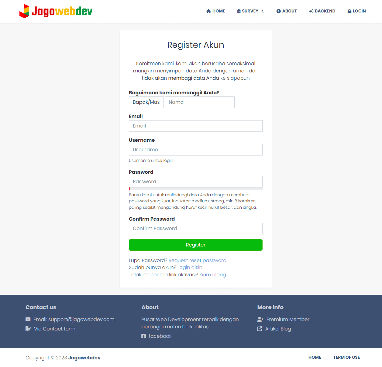 Sistem Registrasi User